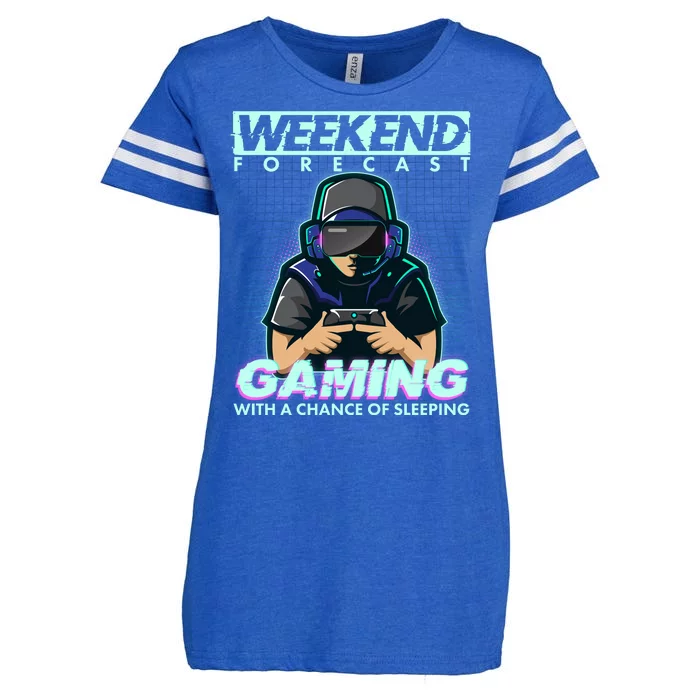 Weekend Forecast Gaming With A Chance Of Sleeping Enza Ladies Jersey Football T-Shirt