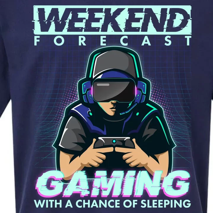 Weekend Forecast Gaming With A Chance Of Sleeping Sueded Cloud Jersey T-Shirt