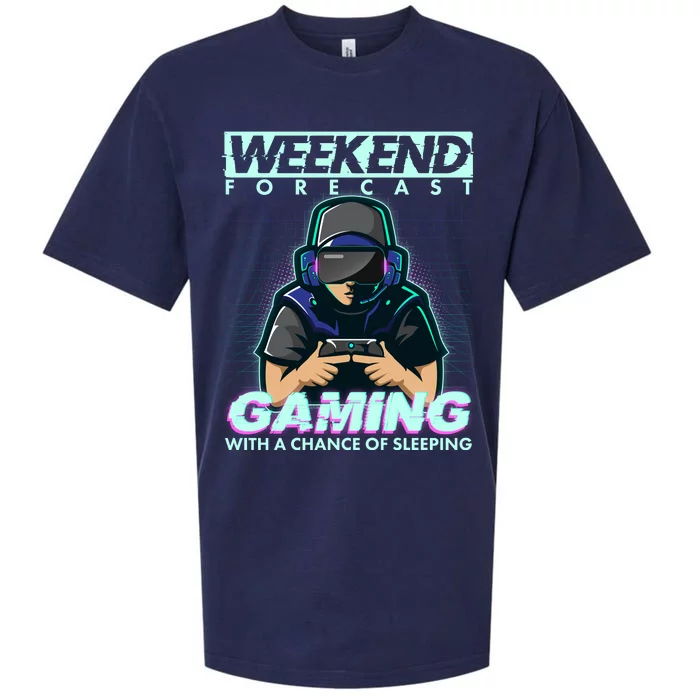 Weekend Forecast Gaming With A Chance Of Sleeping Sueded Cloud Jersey T-Shirt