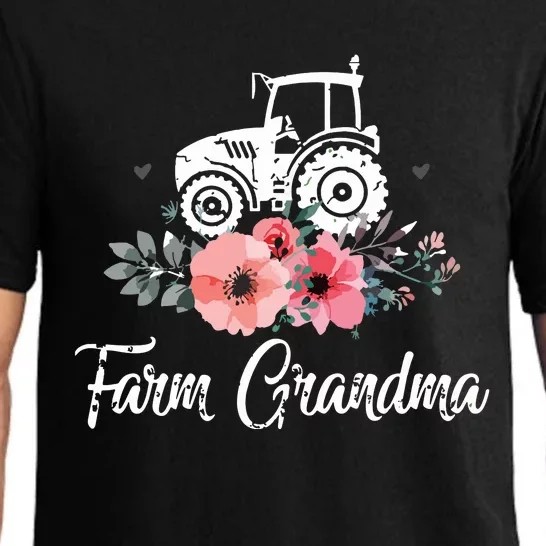 Womens Farmers Grandma Costume Farmer Farming Tractor Flower Pajama Set