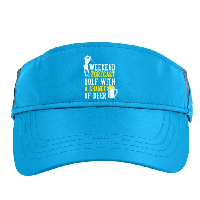 Weekend Forecast Golf With A Chance Of Beer Funny Golf Adult Drive Performance Visor