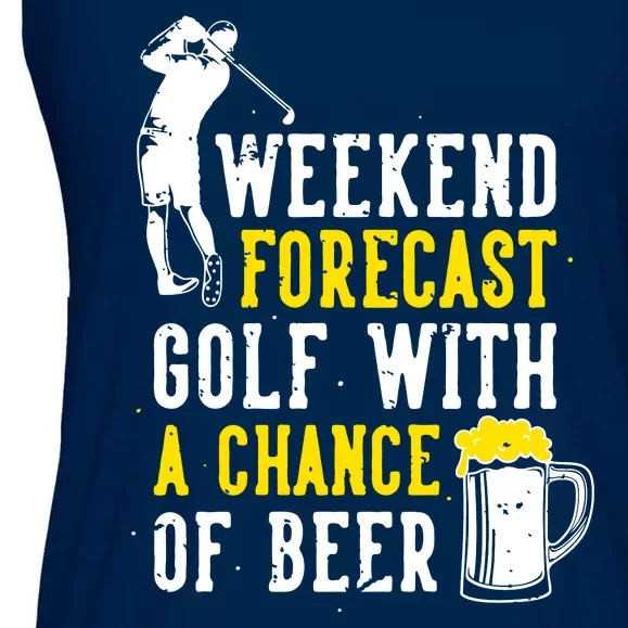 Weekend Forecast Golf With A Chance Of Beer Funny Golf Ladies Essential Flowy Tank