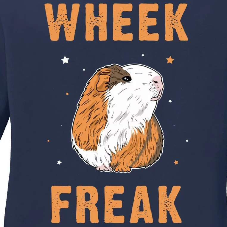 Wheek Freak Guinea Pig Ladies Long Sleeve Shirt