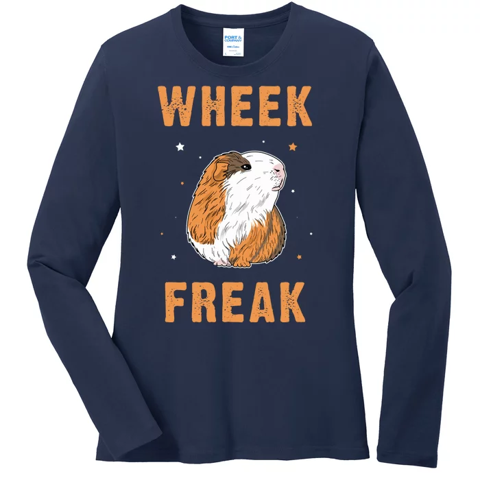 Wheek Freak Guinea Pig Ladies Long Sleeve Shirt