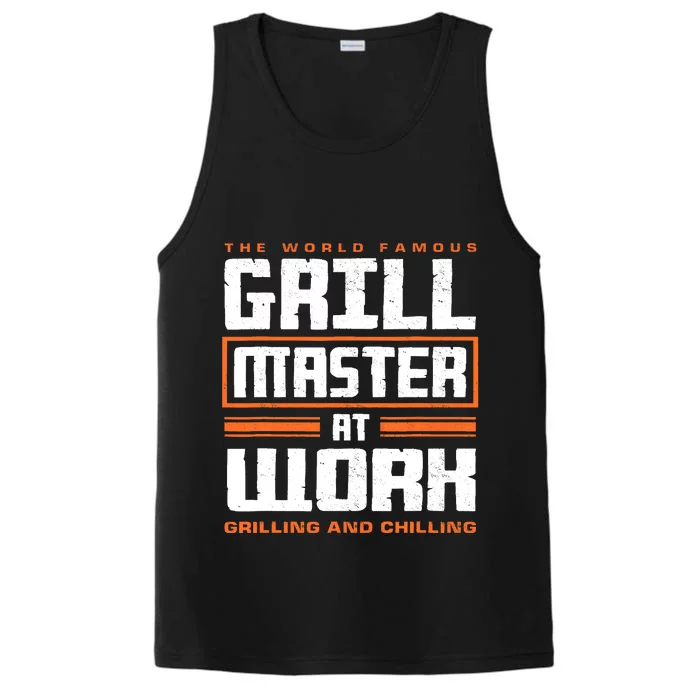 World Famous Grill Master At Work - Funny Grillmaster BBQ Performance Tank