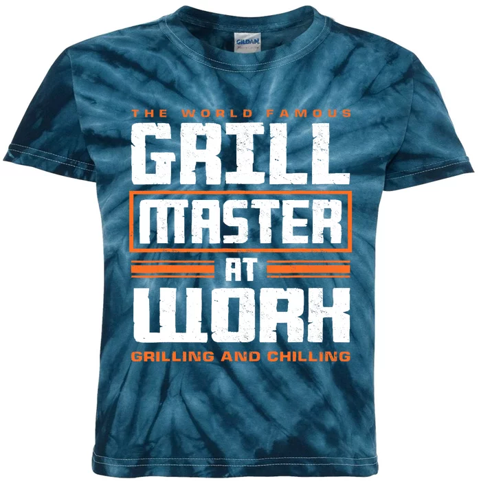 World Famous Grill Master At Work - Funny Grillmaster BBQ Kids Tie-Dye T-Shirt