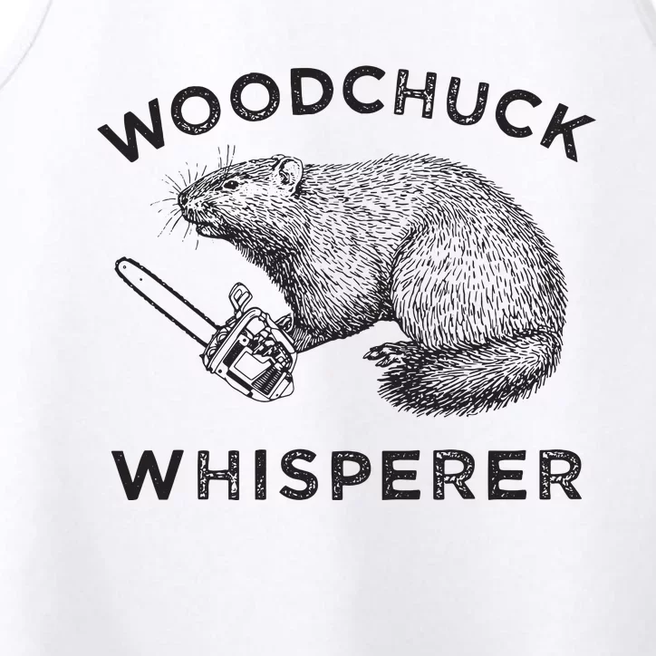 Woodchuck Funny Groundhog With Chainsaw Performance Tank