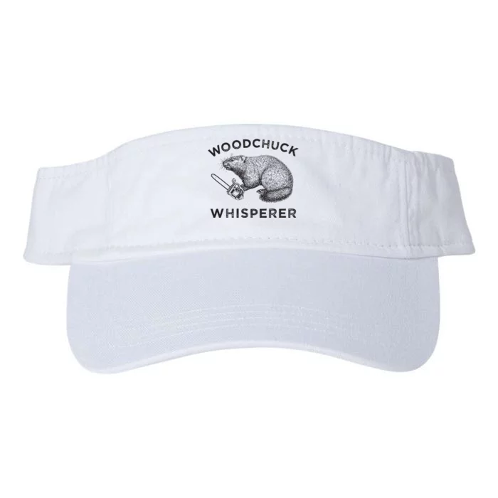 Woodchuck Funny Groundhog With Chainsaw Valucap Bio-Washed Visor