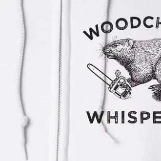 Woodchuck Funny Groundhog With Chainsaw Full Zip Hoodie