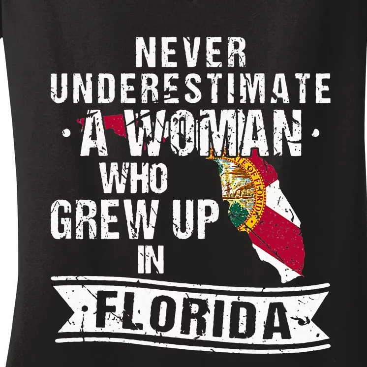 Womens Flo Grown Design For Women Native Florida Women's V-Neck T-Shirt