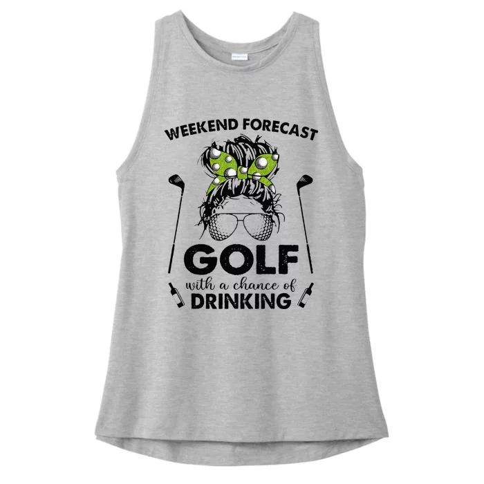 Weekend Forecast Golf With A Chance Of Drinking Ladies Tri-Blend Wicking Tank