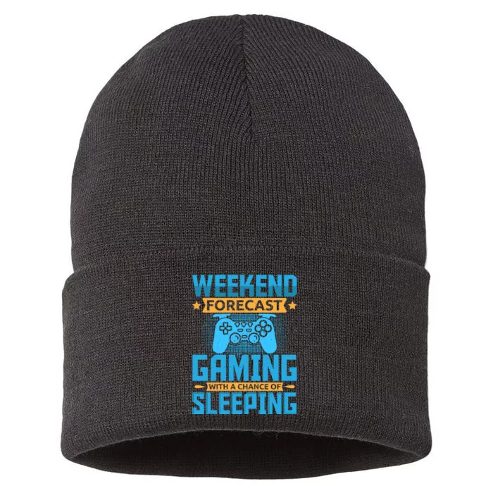 Weekend Forecast Gaming With A Chance Of Sleeping Sustainable Knit Beanie