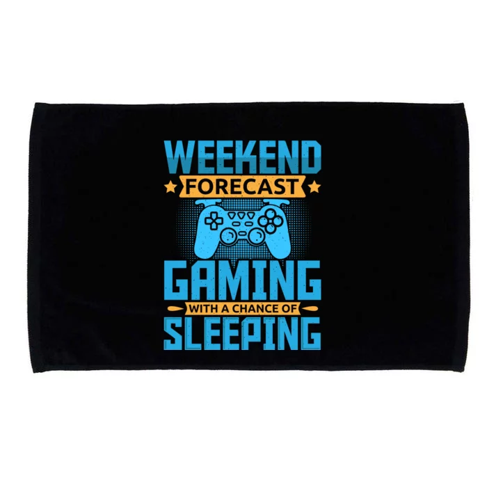 Weekend Forecast Gaming With A Chance Of Sleeping Microfiber Hand Towel