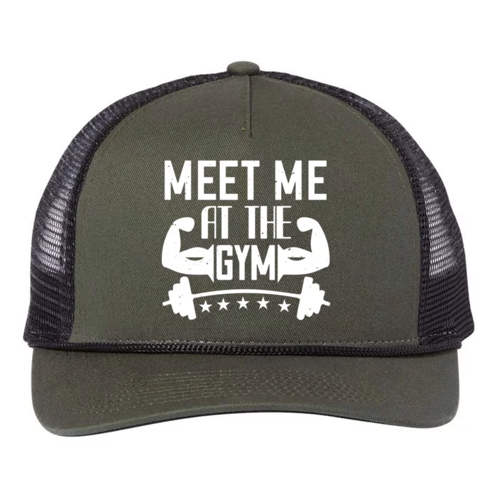 Workout Funny Gift Meet Me At The Gym Gift Retro Rope Trucker Hat Cap