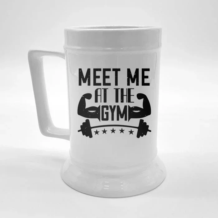 Workout Funny Gift Meet Me At The Gym Gift Front & Back Beer Stein