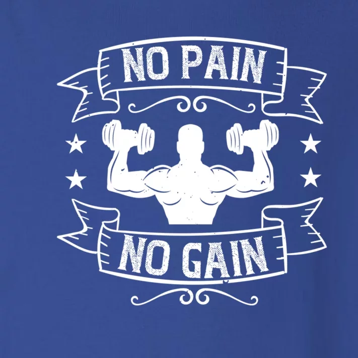 Workout Funny Gift No Pain No Gain Gift Toddler Long Sleeve Shirt