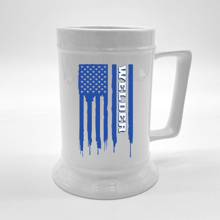 Welder Flag Gift Front & Back Beer Stein