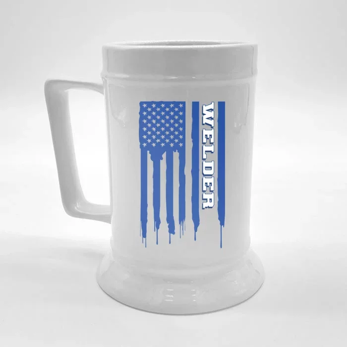 Welder Flag Gift Front & Back Beer Stein