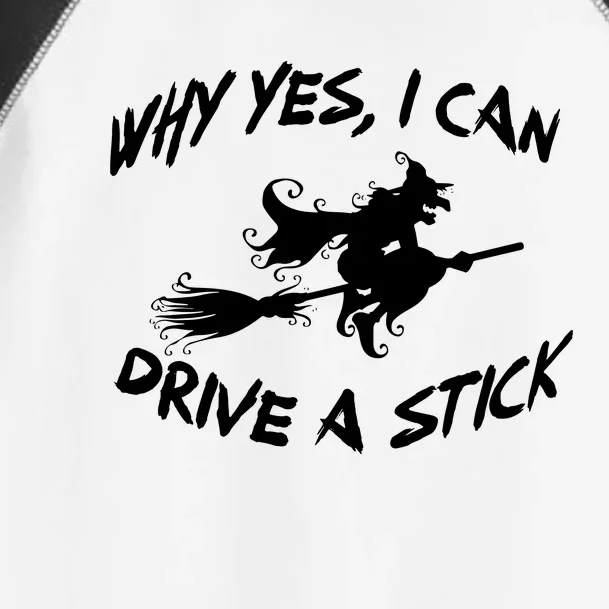 Womens Funny Halloween Shirt Why Yes I Can Drive A Stick VNeck Toddler Fine Jersey T-Shirt