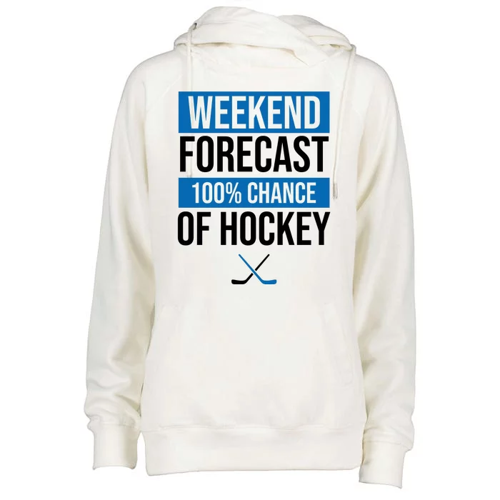 Weekend Forecast Hockey Womens Funnel Neck Pullover Hood