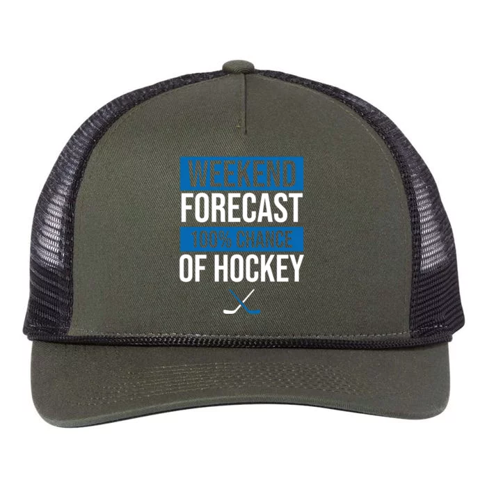 Weekend Forecast Hockey Retro Rope Trucker Hat Cap