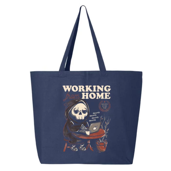 Working From Home Office Grim Reaper Skull Cute Halloween 25L Jumbo Tote