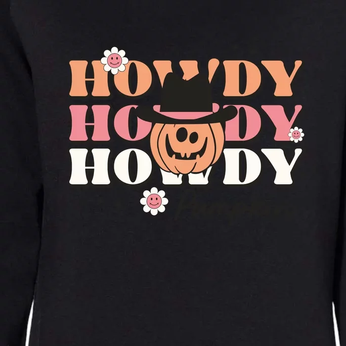 Womens Funny Howdy Pumpkin Western Fall Rodeo Halloween Womens California Wash Sweatshirt