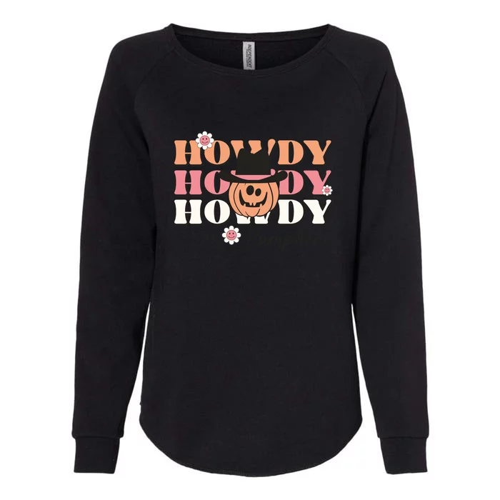 Womens Funny Howdy Pumpkin Western Fall Rodeo Halloween Womens California Wash Sweatshirt