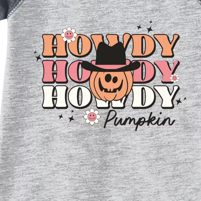 Womens Funny Howdy Pumpkin Western Fall Rodeo Halloween Infant Baby Jersey Bodysuit