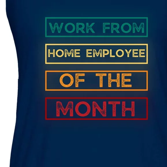 Work From Home Employee Of The Month Retro Ladies Essential Flowy Tank