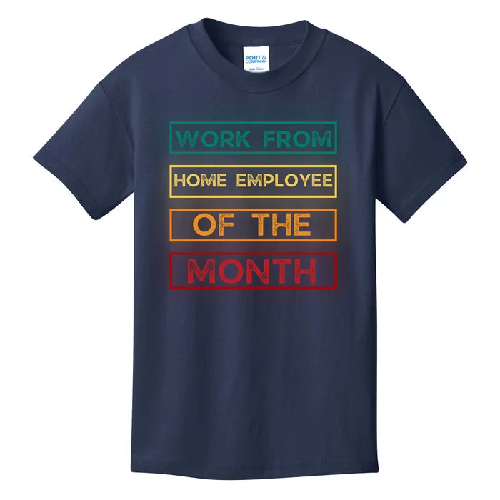 Work From Home Employee Of The Month Retro Kids T-Shirt