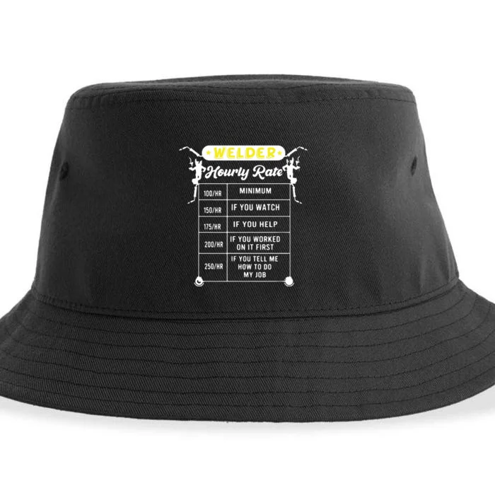 Welder Funny Hourly Rate Gift For Welder Sustainable Bucket Hat