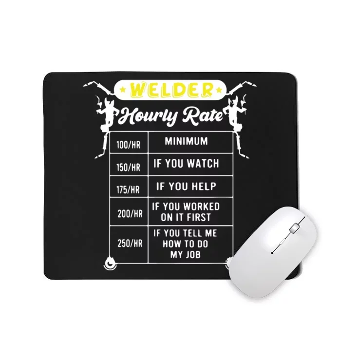 Welder Funny Hourly Rate Gift For Welder Mousepad