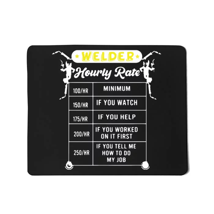 Welder Funny Hourly Rate Gift For Welder Mousepad