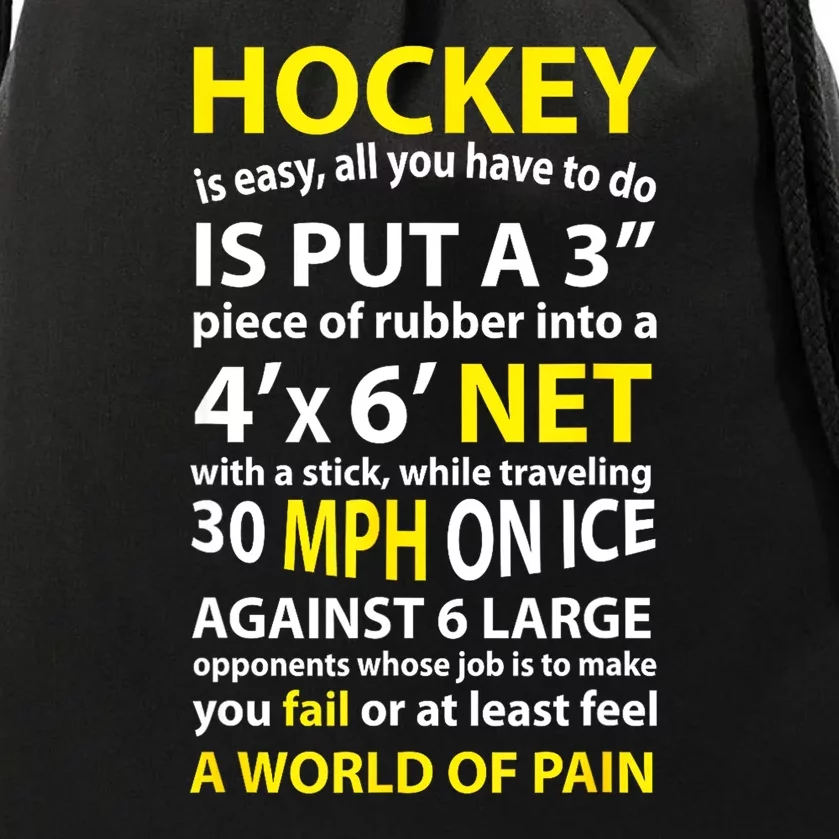 Women Funny Hockey Quote Hockey Is Easy Gift For Fans Drawstring Bag