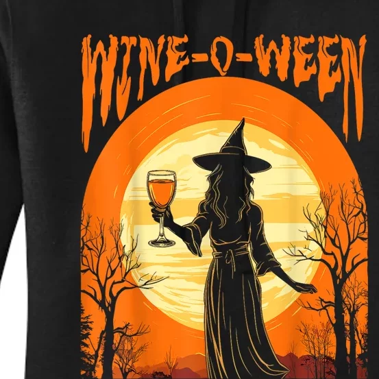 Wineoween Funny Halloween Witch Costume Women's Pullover Hoodie