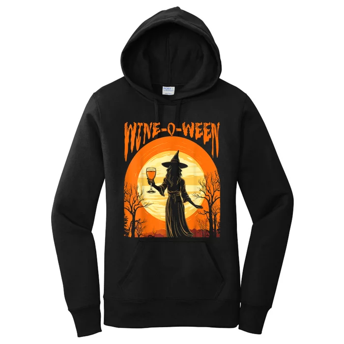 Wineoween Funny Halloween Witch Costume Women's Pullover Hoodie