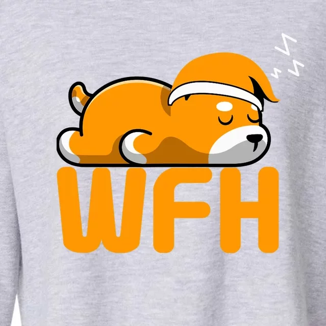 Work From Home Employee Sleepy Funny & Sarcastic Cropped Pullover Crew