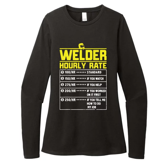 Welder Funny Hourly Rate Gift For Welder Womens CVC Long Sleeve Shirt