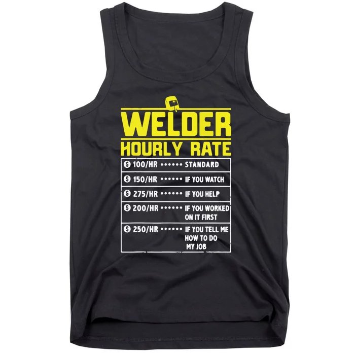 Welder Funny Hourly Rate Gift For Welder Tank Top