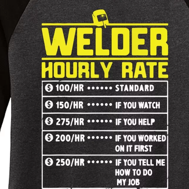 Welder Funny Hourly Rate Gift For Welder Women's Tri-Blend 3/4-Sleeve Raglan Shirt