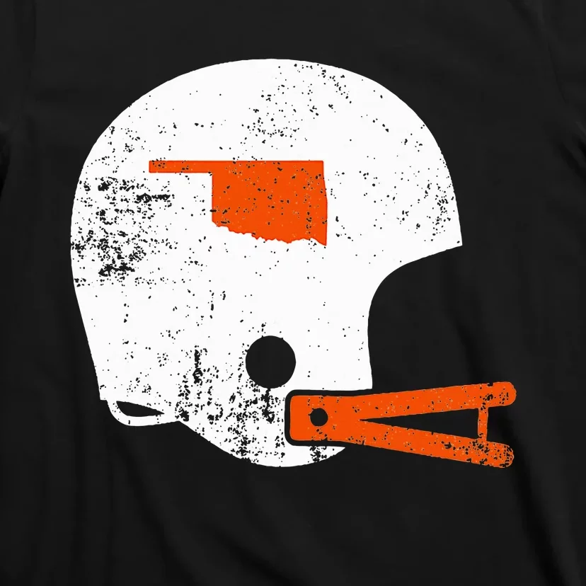 White Football Helmet State Of Oklahoma T-Shirt