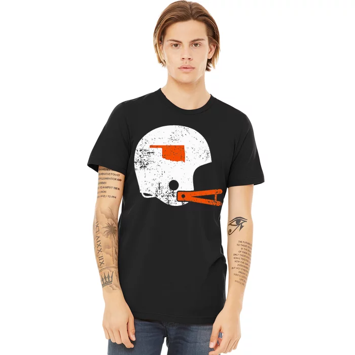 White Football Helmet State Of Oklahoma Premium T-Shirt