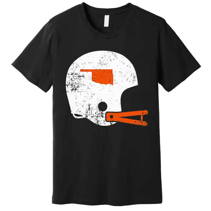 White Football Helmet State Of Oklahoma Premium T-Shirt