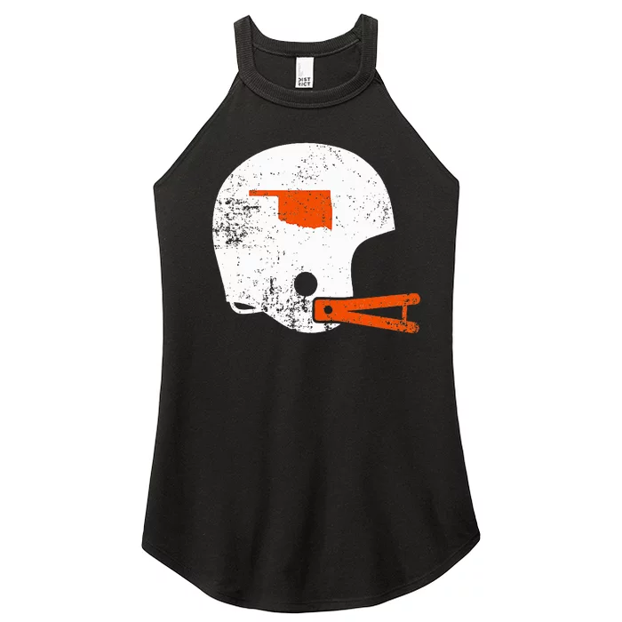 White Football Helmet State Of Oklahoma Women’s Perfect Tri Rocker Tank