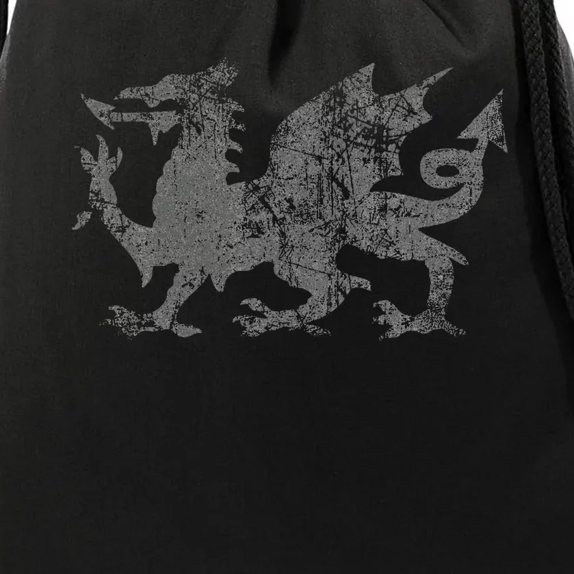 Welsh Flag Heraldry Dragon Welsh Soccer St DavidS Day Wales Drawstring Bag