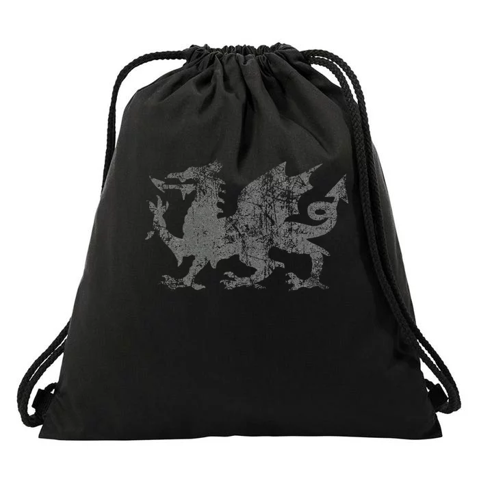 Welsh Flag Heraldry Dragon Welsh Soccer St DavidS Day Wales Drawstring Bag