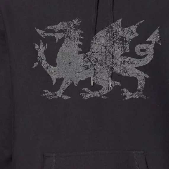 Welsh Flag Heraldry Dragon Welsh Soccer St DavidS Day Wales Premium Hoodie