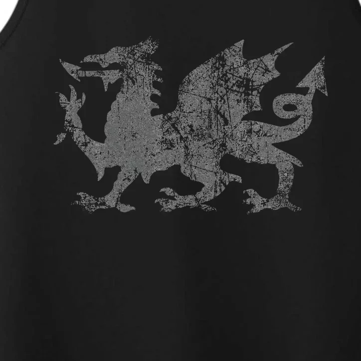 Welsh Flag Heraldry Dragon Welsh Soccer St DavidS Day Wales Performance Tank