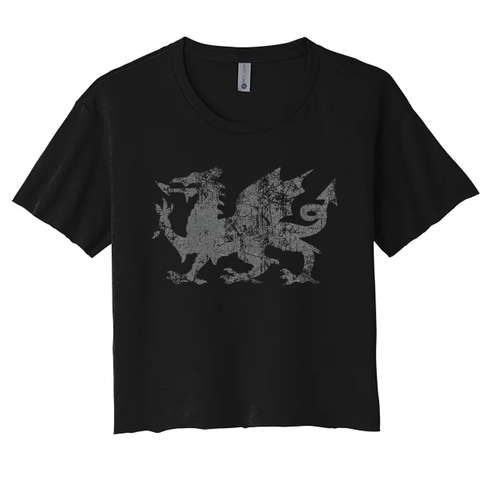 Welsh Flag Heraldry Dragon Welsh Soccer St DavidS Day Wales Women's Crop Top Tee